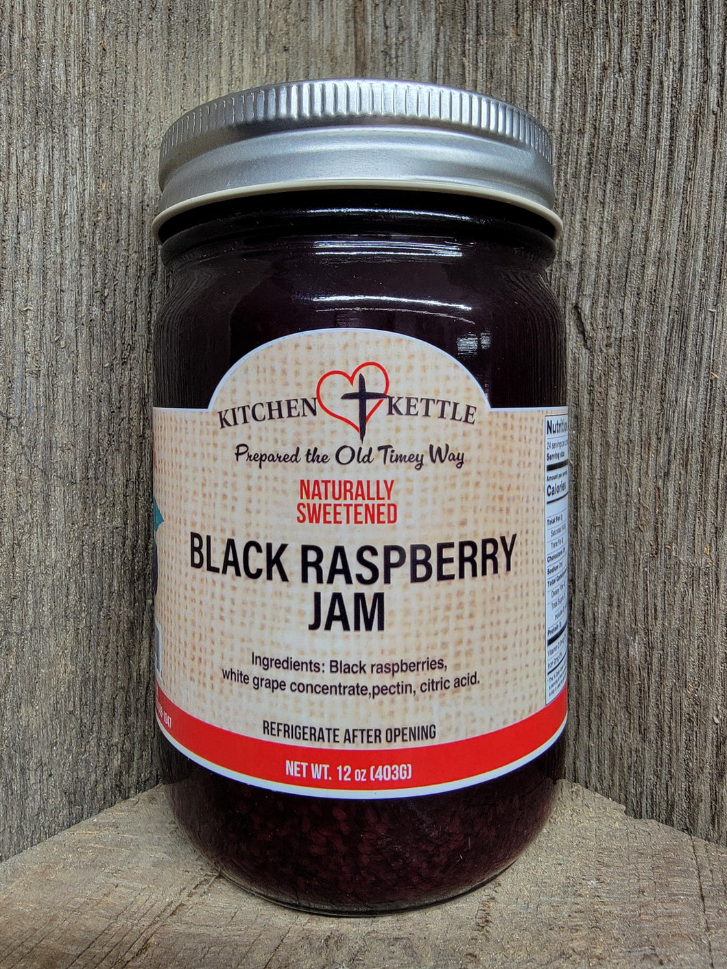 Naturally Sweetened Black Raspberry Jam 12oz