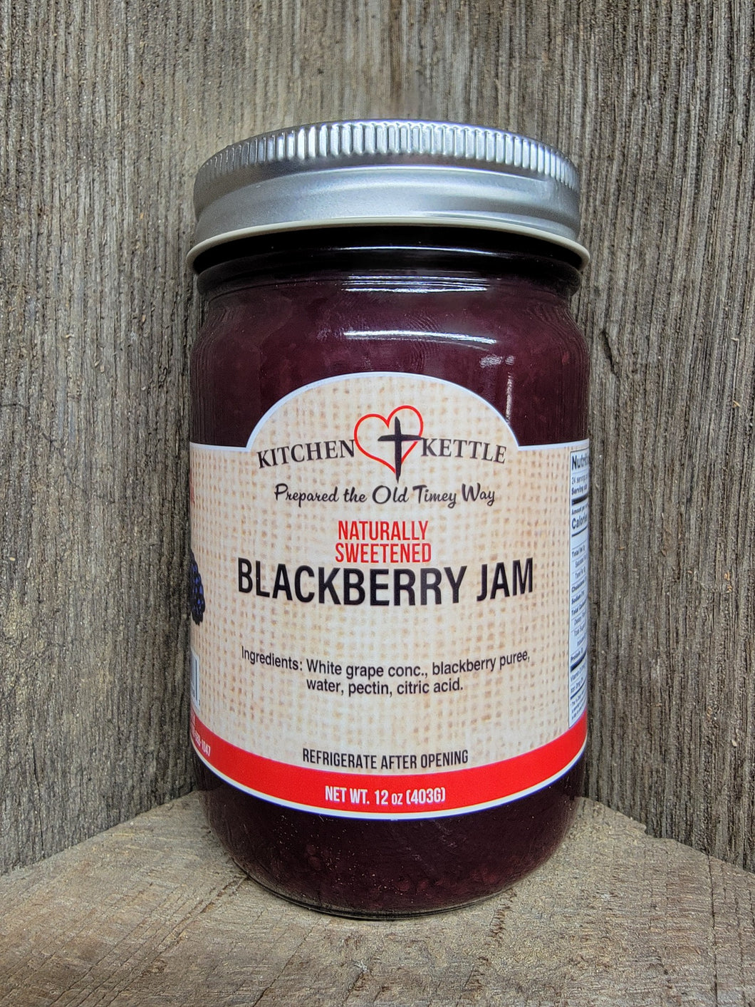 Naturally Sweetened Blackberry Jam 12oz