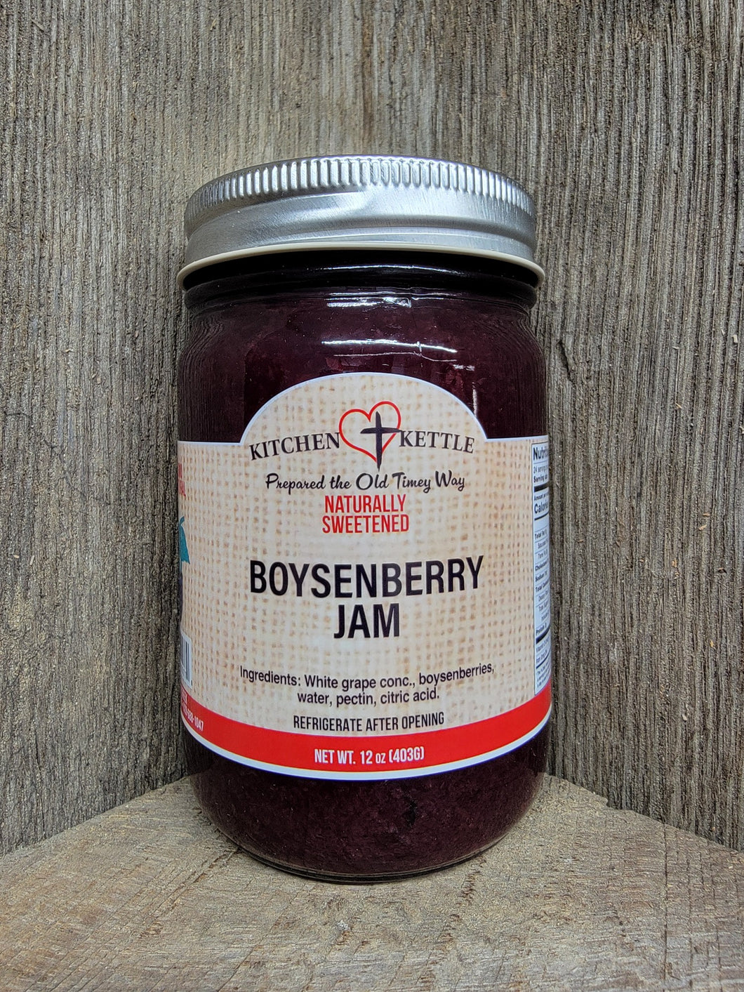 Naturally Sweetened Boysenberry Jam 12oz
