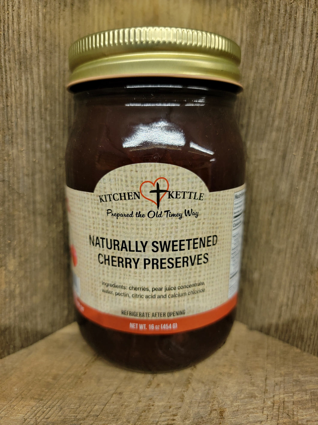 Naturally Sweetened Cherry Preserves 16oz