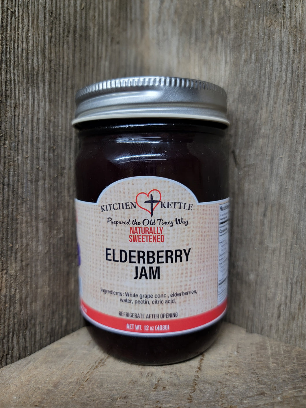 Naturally Sweetened Elderberry Jam 12oz