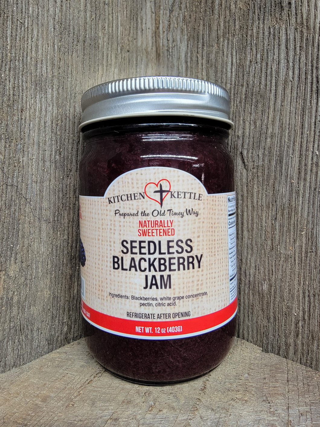 Naturally Sweetened Seedless Blackberry Jam 12oz