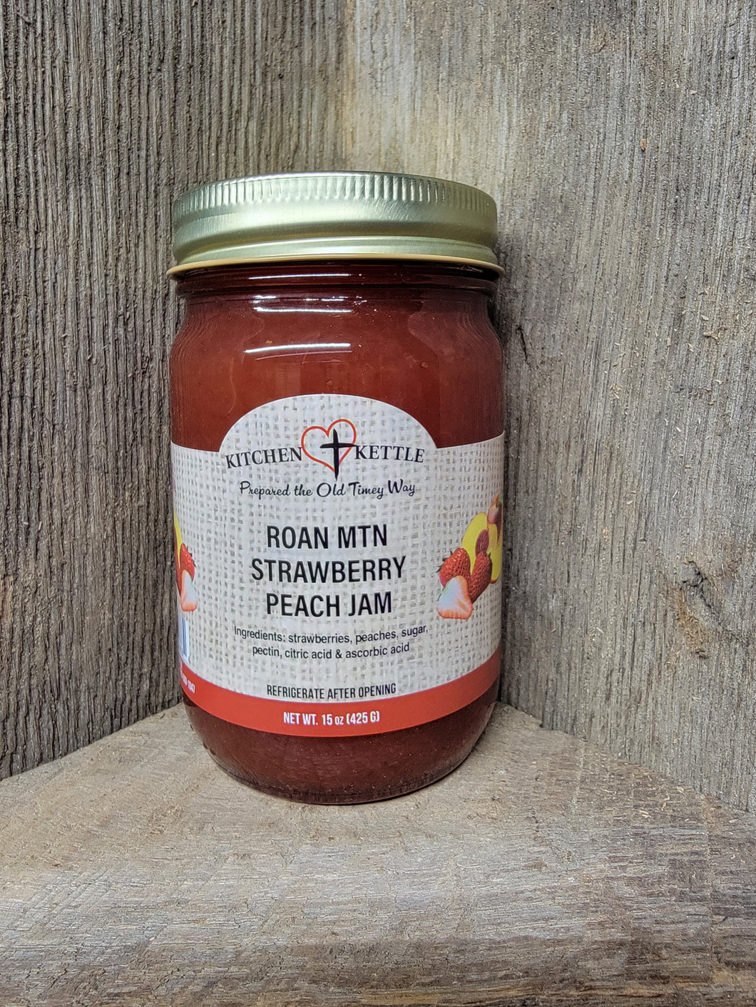 Roan Mtn Strawberry Peach Jam 16oz